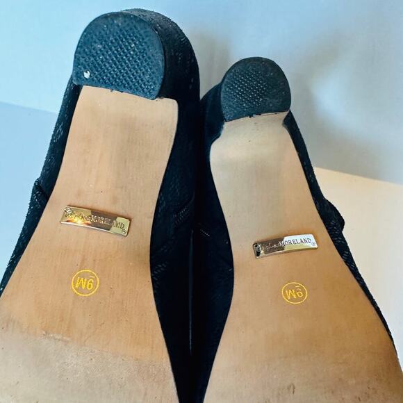 Giada Women's Black Textured Ankle Booties Size 9 Chic High Heel Style - Picture 8 of 12